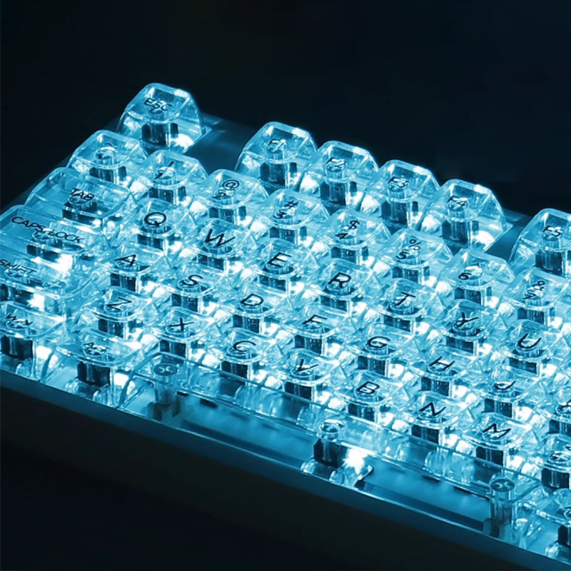 Keyboard Gaming Transparent - 132 Keys Crystal Transparent Keycaps For
