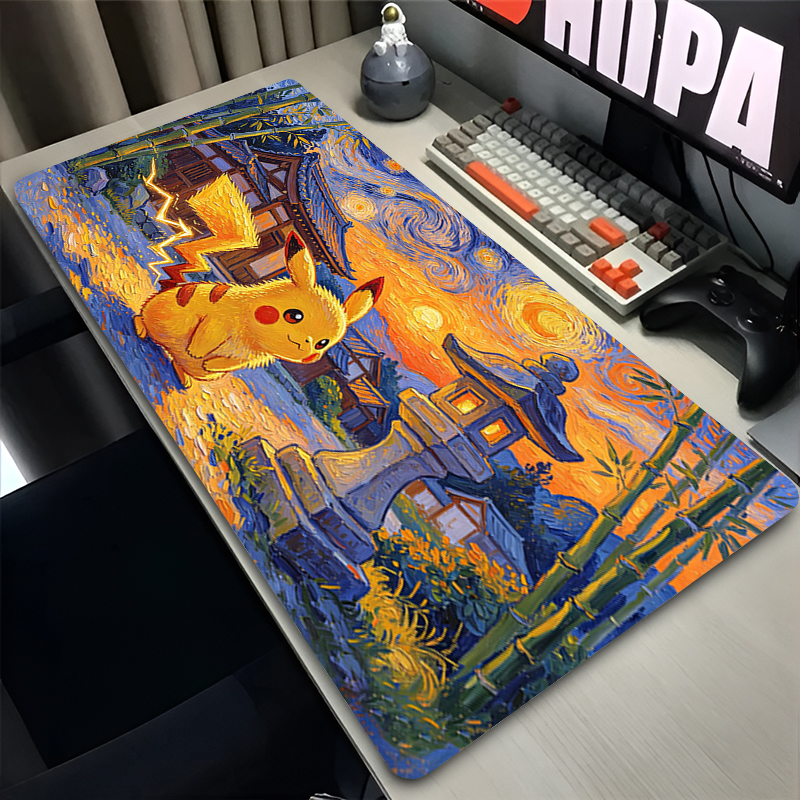 Gaming Keyboard Easy To Clean - Mouse Pad Pokemon Pikachus Rubber Extended