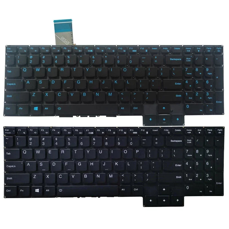 Gaming Keyboard Blue - New Laptop US Blue/White Backlit Keyboard
