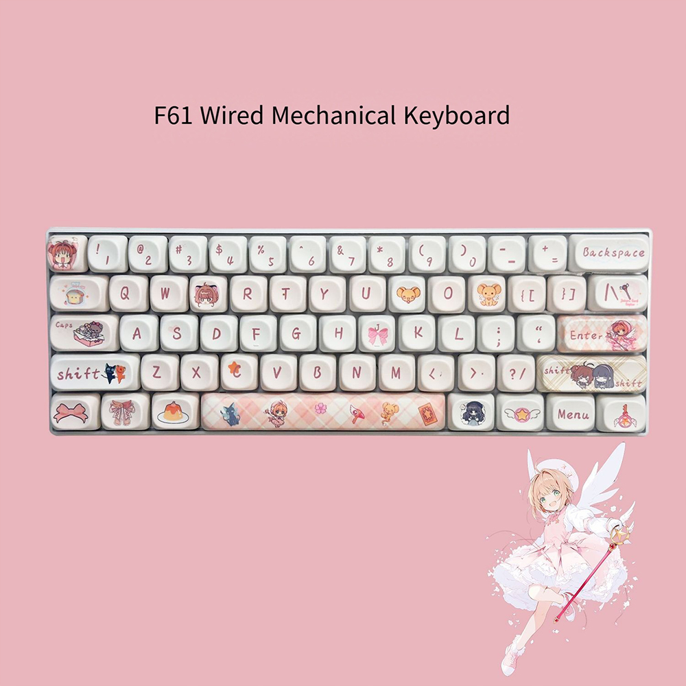 Gaming Keyboard Blue - Cardcaptor Sakura 61 Keys Mechanical Keyboard