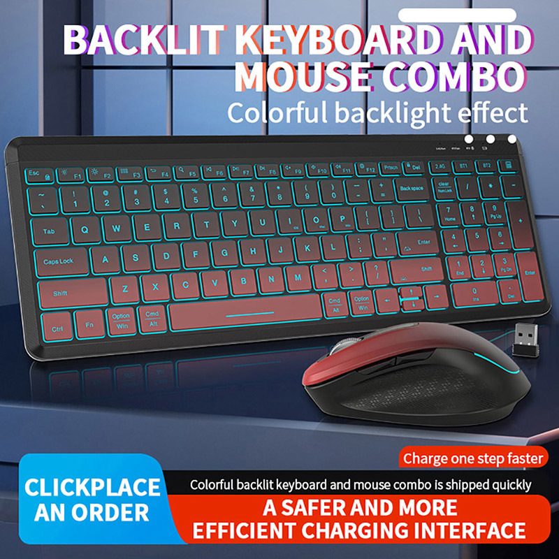 RGB Backlit Silent Wireless Ke - Gaming Keyboard Bundle recensione e prezzo