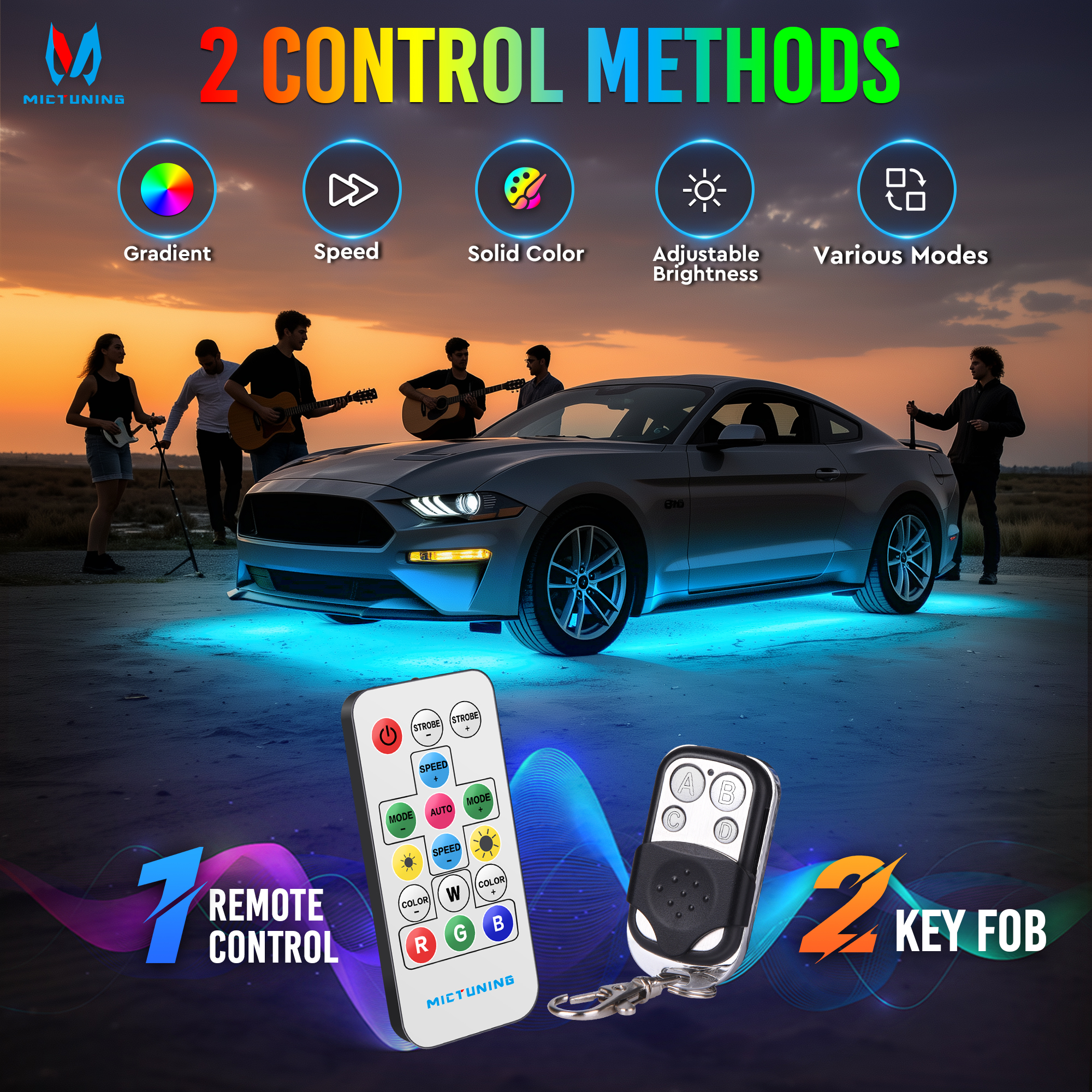 MICTUNING U8 Car Underglow Lig - Rgb Underglow Strip recensione e prezzo
