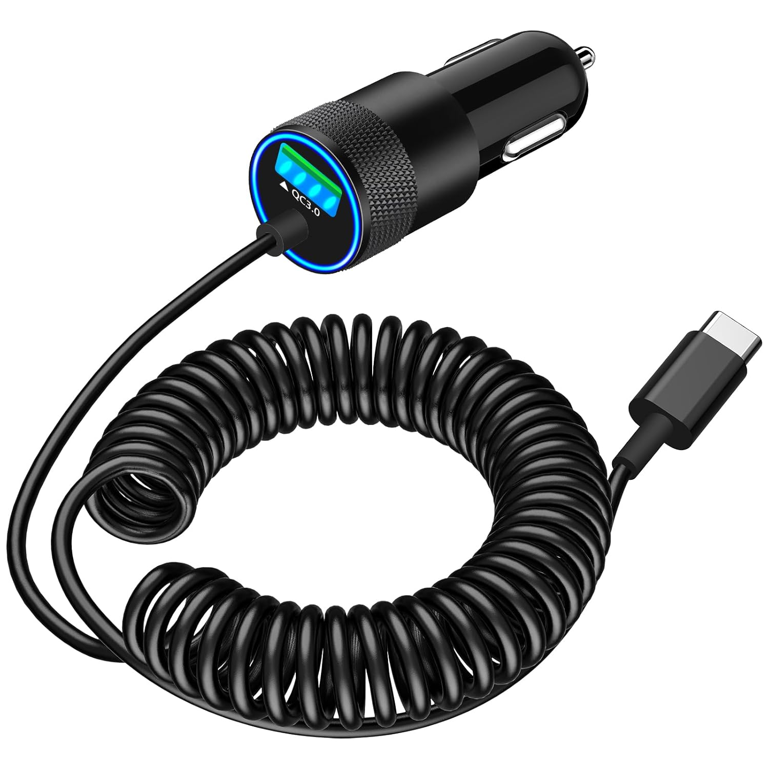 75W USB C Car Charger Fast Cha - Coiled Usb Cable recensione e prezzo