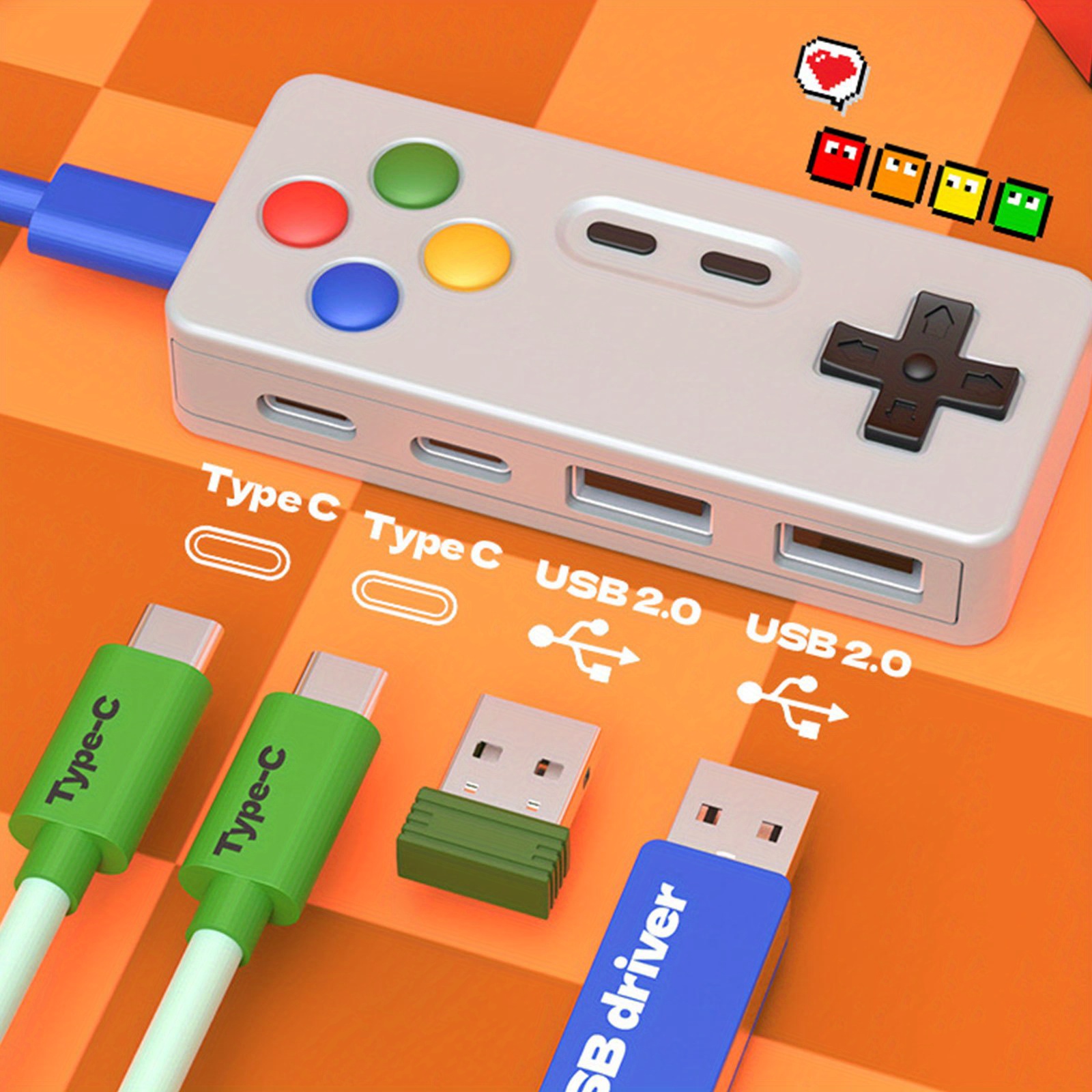 1PC Cartoon USB C Extension Ad - Gaming Keyboard Type C recensione e prezzo