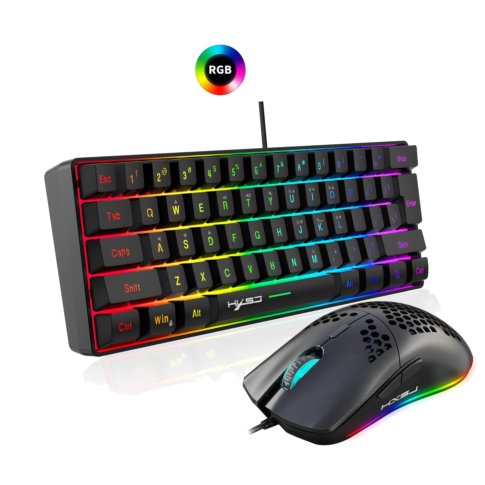 Hot selling HXSJ 61 keys V700  - Gaming Keyboard Bundle recensione e prezzo