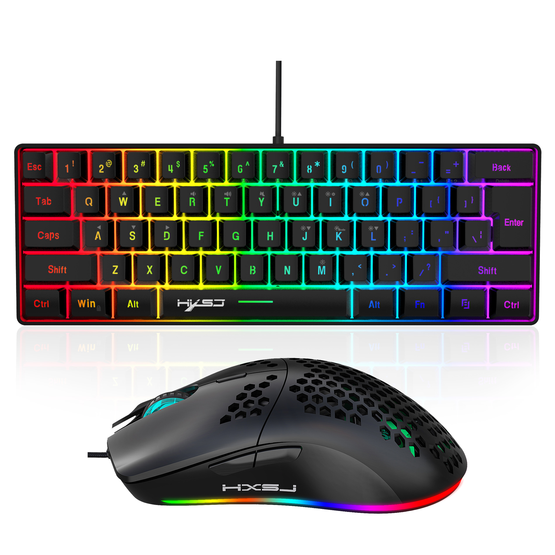 Hot selling HXSJ 61 keys V700  - Gaming Keyboard Bundle recensione e prezzo