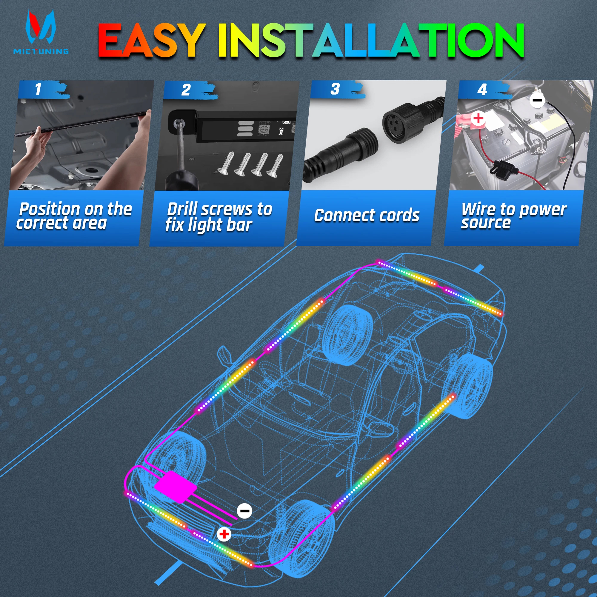 MICTUNING N8 Car Underglow Lig - Rgb Underglow Strip recensione e prezzo