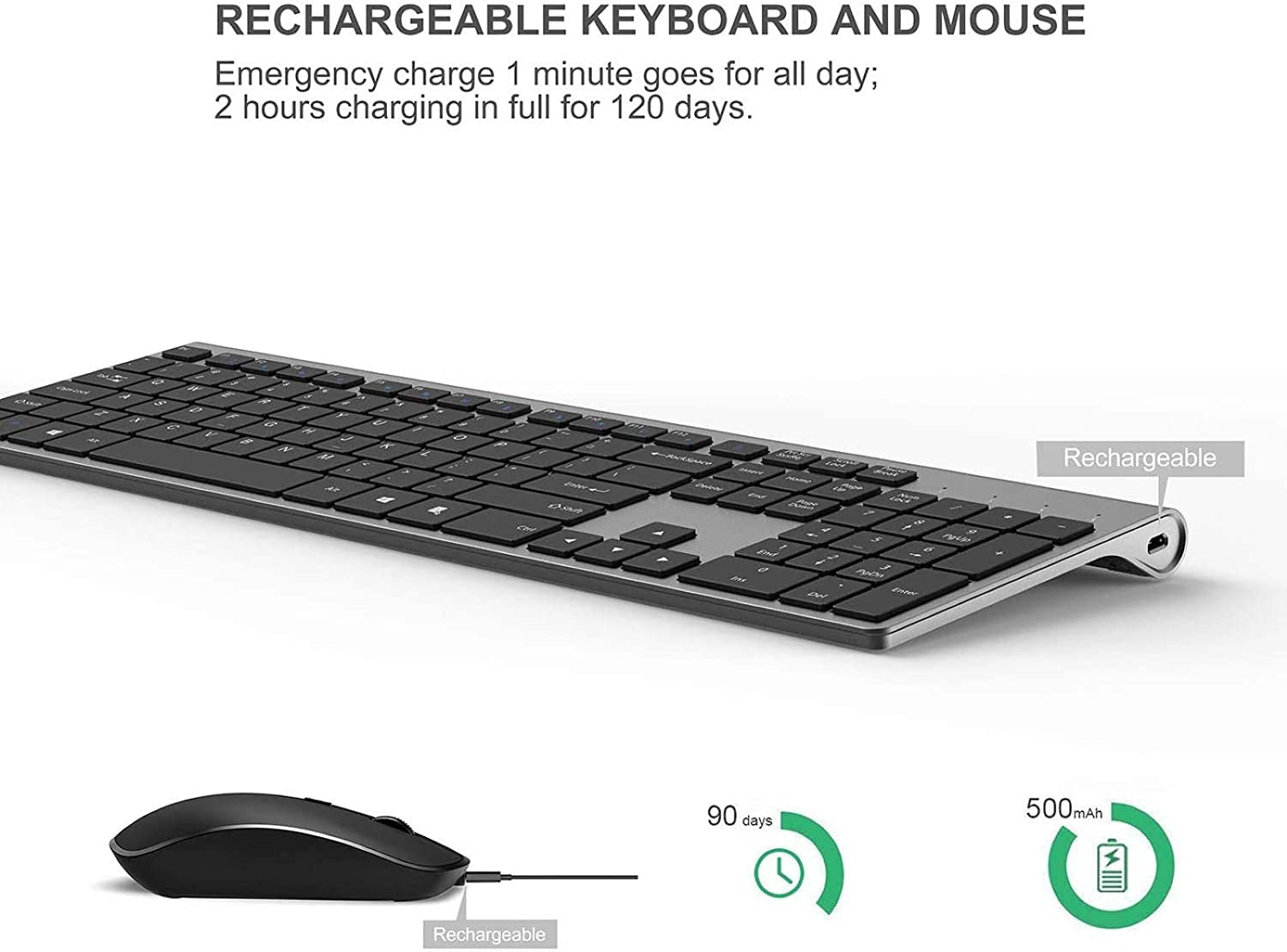 Rechargeable Wireless Keyboard - Gaming Keyboard Ergonomic recensione e prezzo