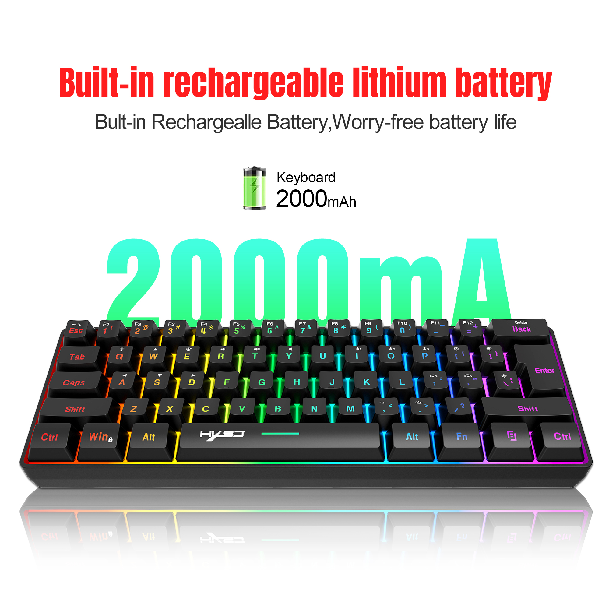 HXSJ L500 Tri mode wired wirel - Gaming Keyboard Bundle recensione e prezzo