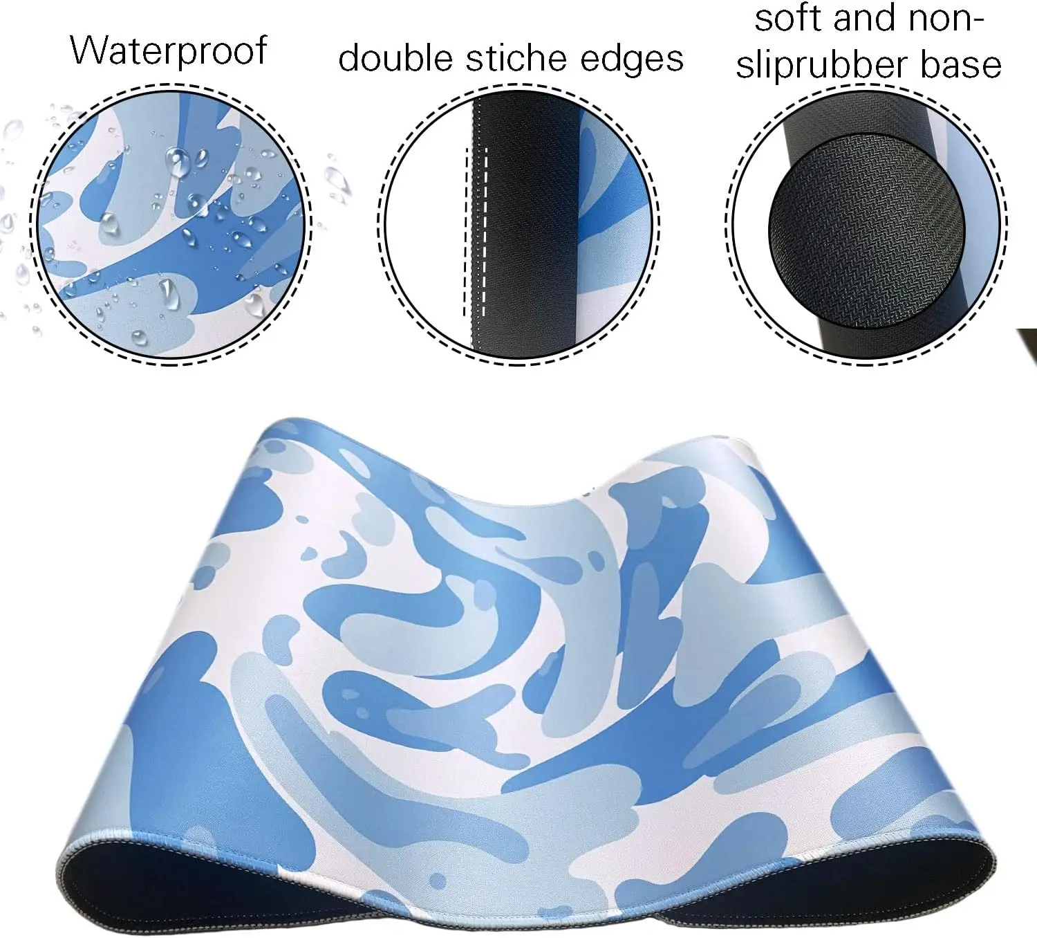 Light Blue Camo Swirl Pattern  - Gaming Keyboard Blue recensione e prezzo