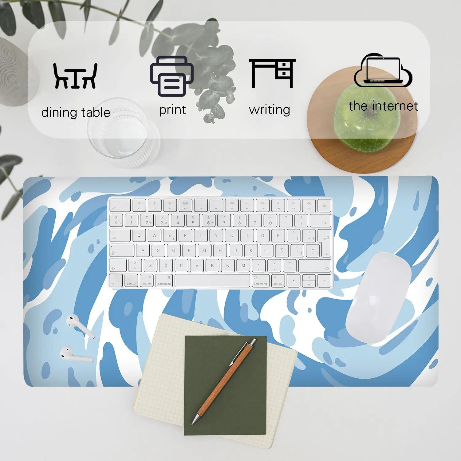 Light Blue Camo Swirl Pattern  - Gaming Keyboard Blue recensione e prezzo