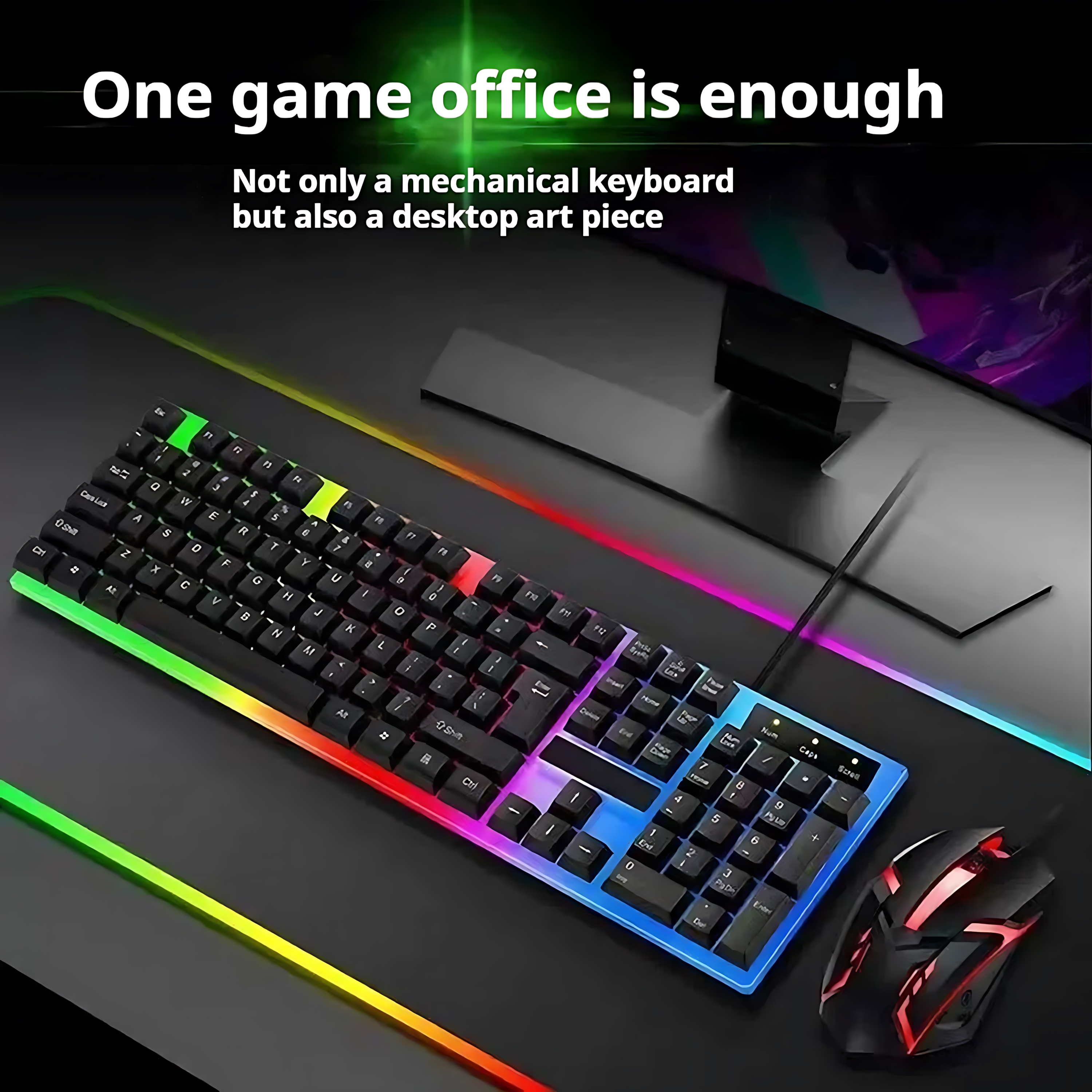 Rainbow Backlit Wired Keyboard - Gaming Keyboard Bundle recensione e prezzo