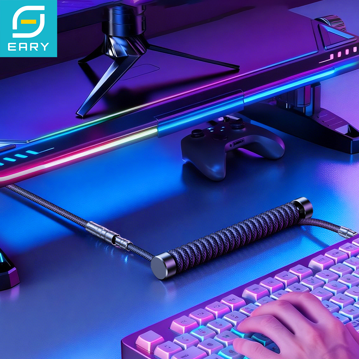 Eary 1.2m Coiled Keyboard Cabl - Gaming Keyboard Type C recensione e prezzo