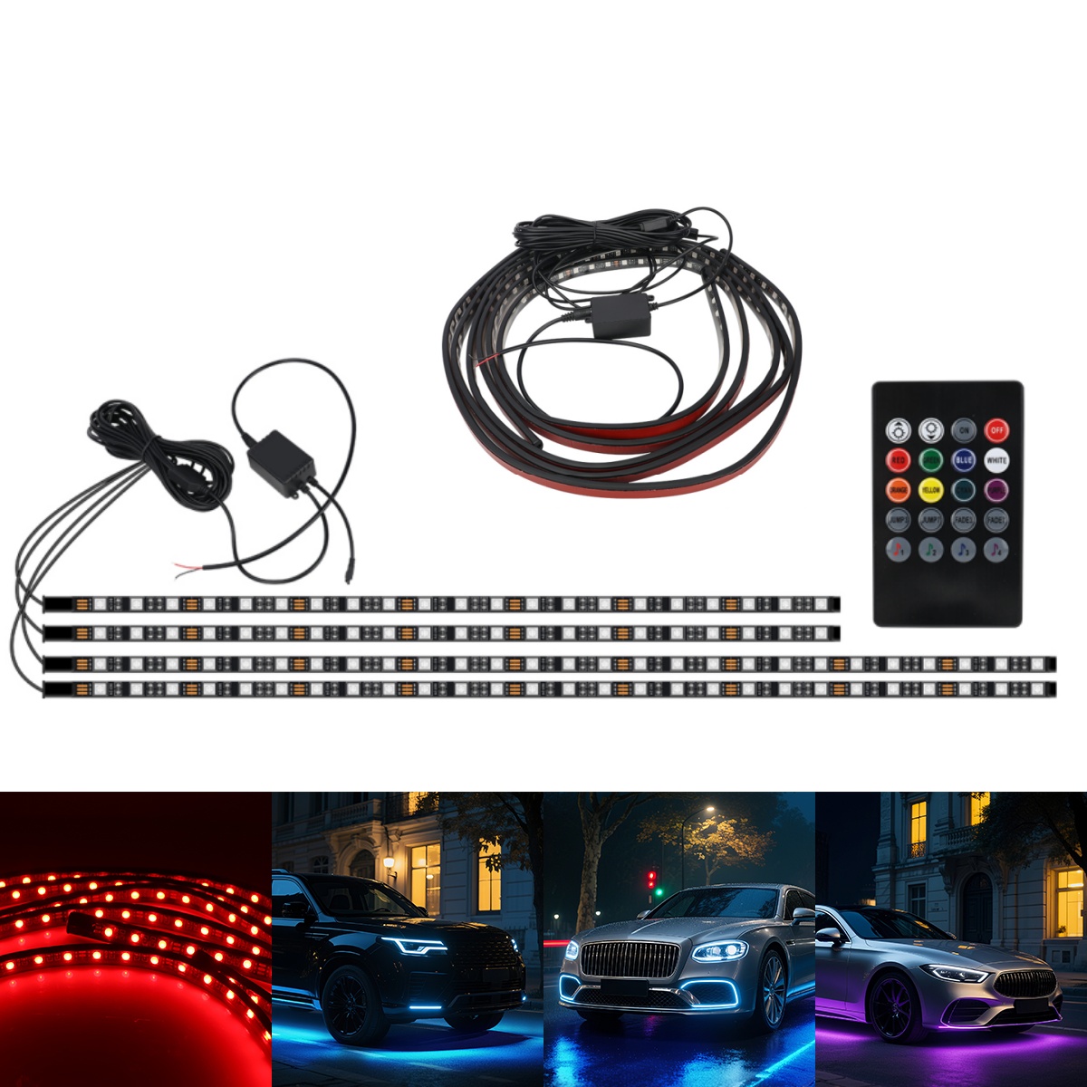 90+120CM Car RGB Chassis Light - Rgb Underglow Strip recensione e prezzo