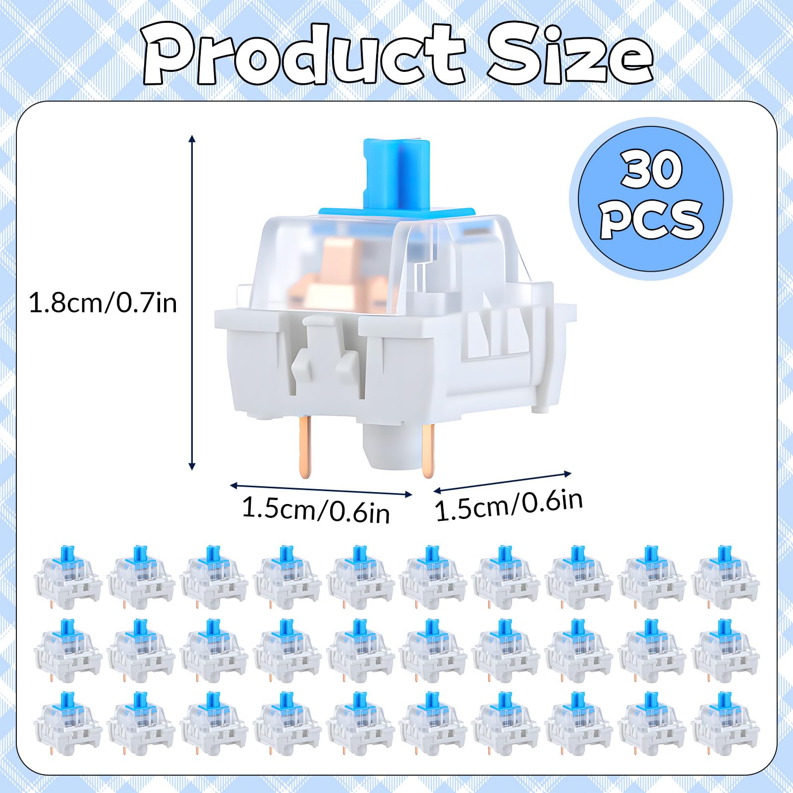 30 PCS Mechanical Keyboard Swi - Gaming Keyboard Blue recensione e prezzo