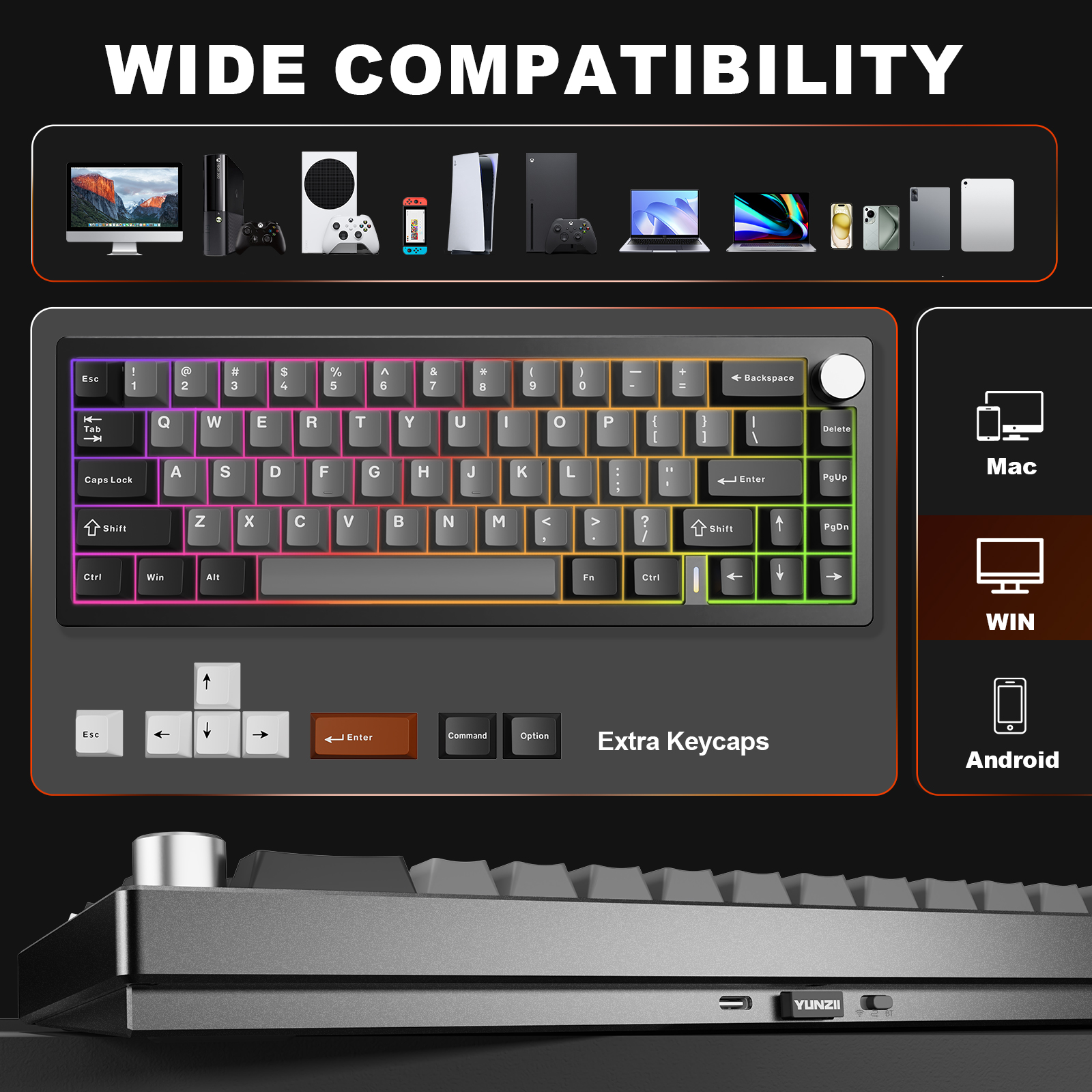 YUNZII AL68 Black QMK/VIA Mech - Gaming Keyboard Mobile recensione e prezzo