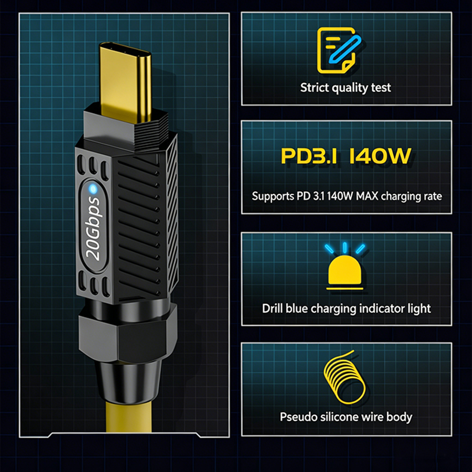 PD 3.1 140W USB Type C Fast Ch - Coiled Usb Cable recensione e prezzo