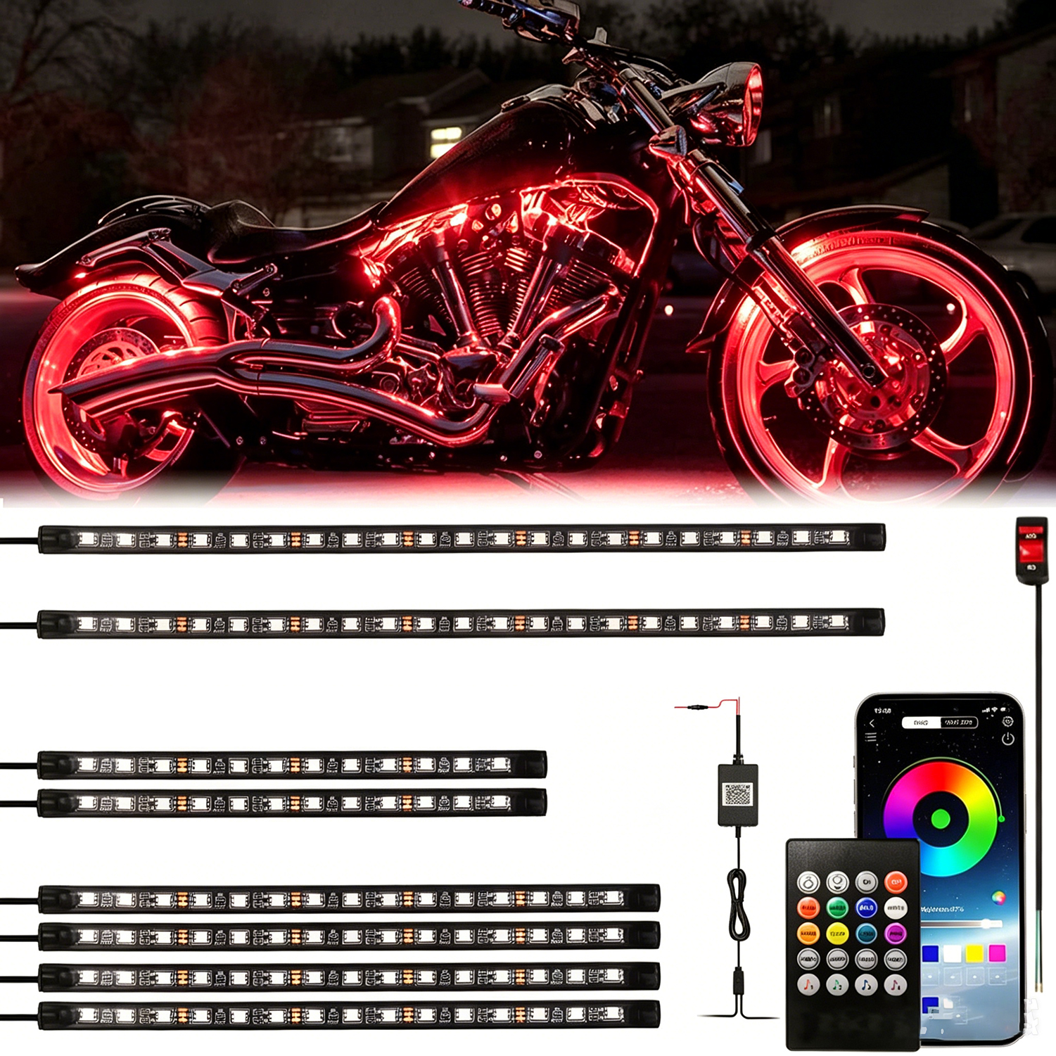 12pcs RGB LED Motorcycle Under - Rgb Underglow Strip recensione e prezzo