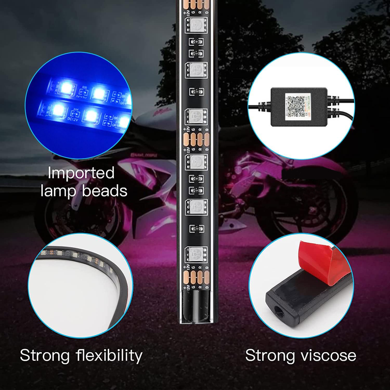 12pcs RGB LED Motorcycle Under - Rgb Underglow Strip recensione e prezzo