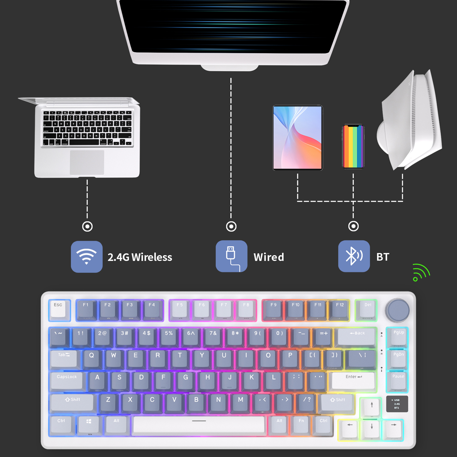 RK ROYAL KLUDGE M75 2.4G Wirel - Gaming Keyboard Mobile recensione e prezzo
