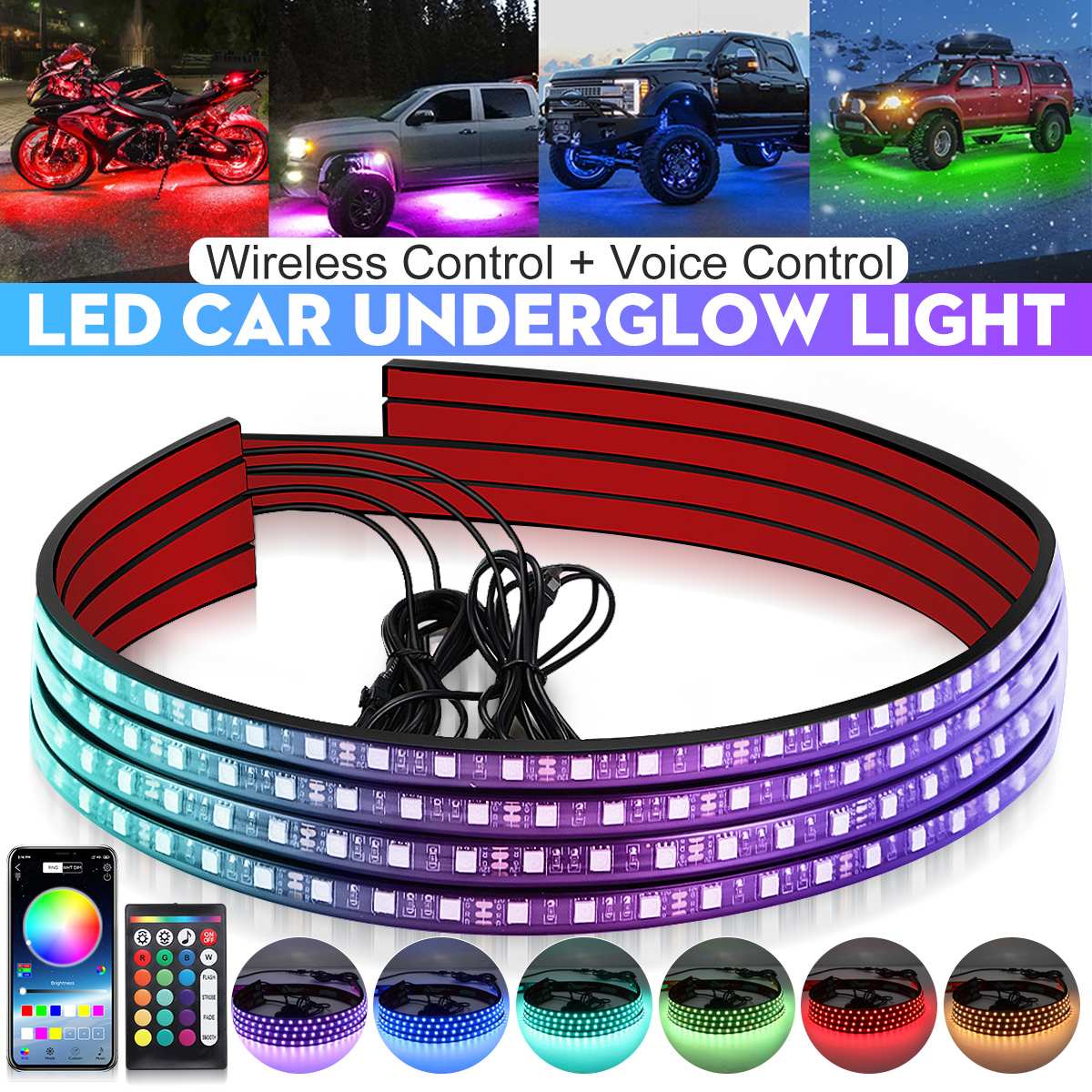 Wireless LED Car Flexible Unde - Rgb Underglow Strip recensione e prezzo