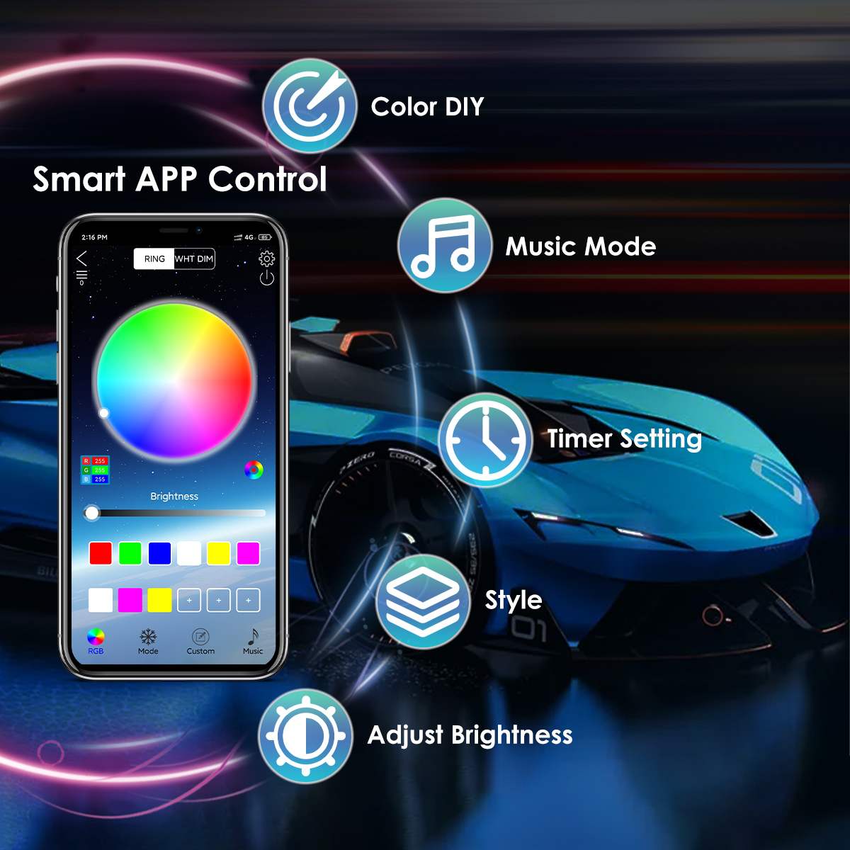Wireless LED Car Flexible Unde - Rgb Underglow Strip recensione e prezzo