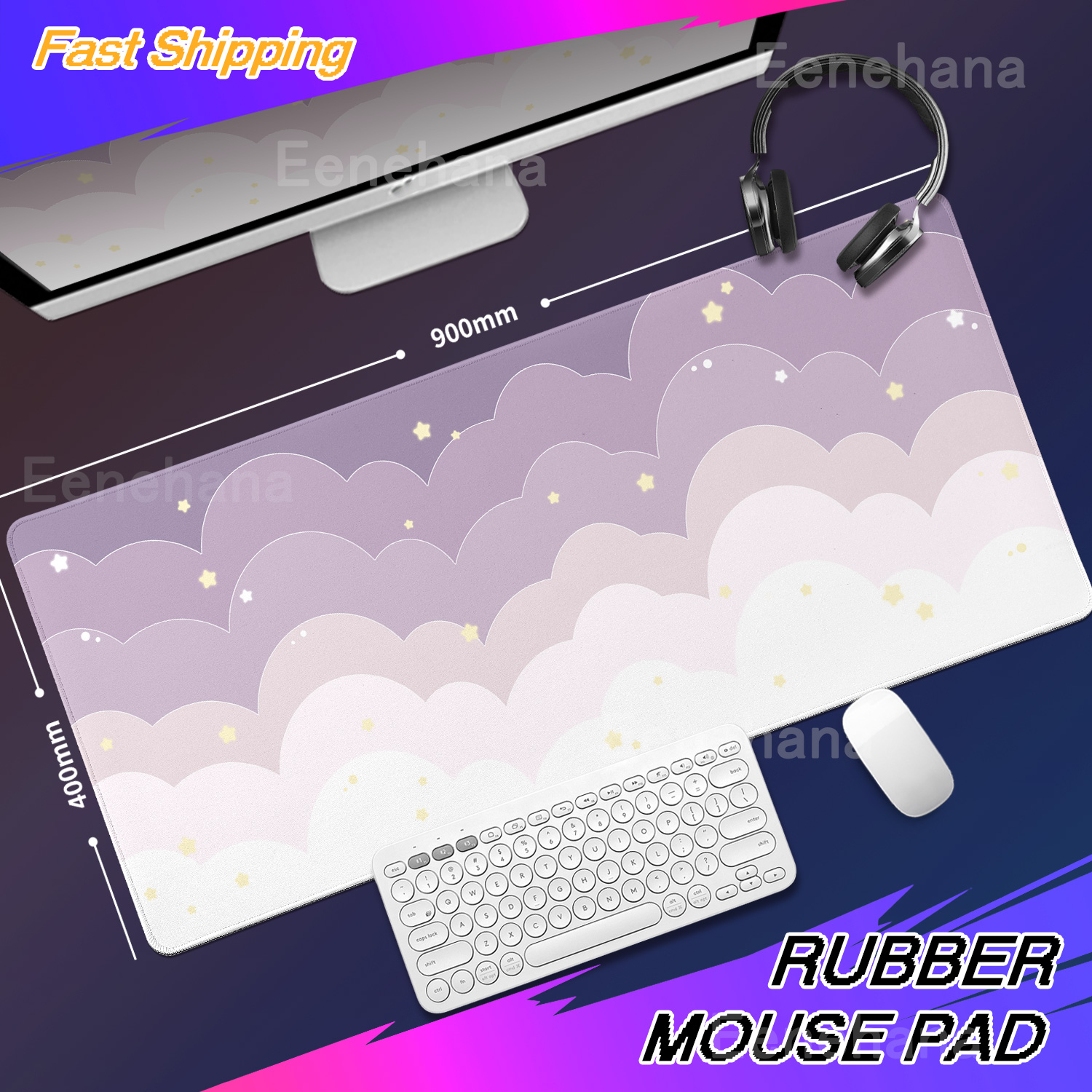 Light Blue Pink Clouds Desk Ma - Gaming Keyboard Blue recensione e prezzo