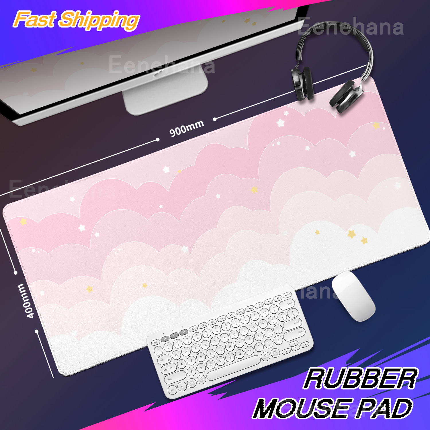 Light Blue Pink Clouds Desk Ma - Gaming Keyboard Blue recensione e prezzo