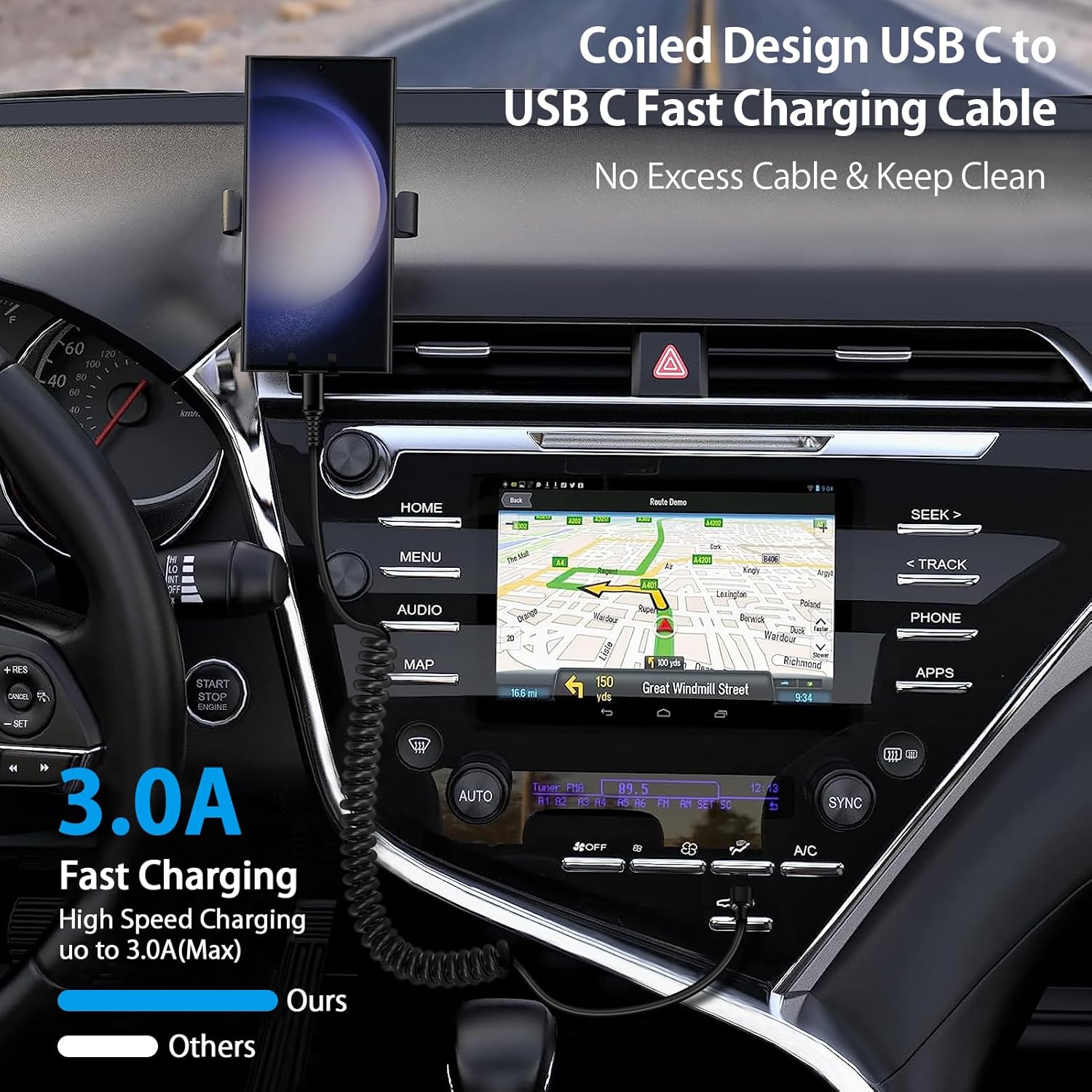 Android Auto USB C to USB C Ca - Coiled Usb Cable recensione e prezzo