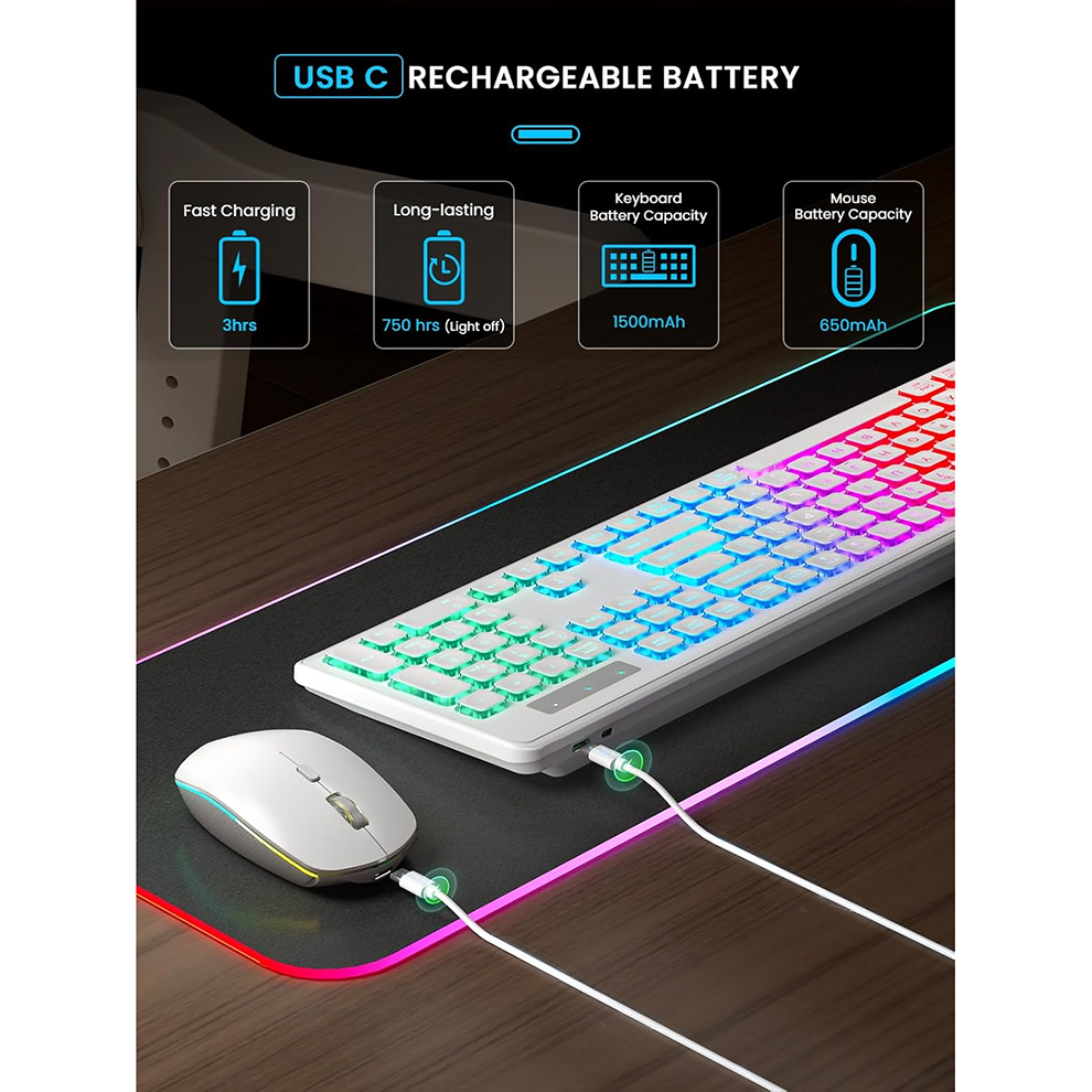 Backlit Wireless Keyboard and  - Gaming Keyboard Ergonomic recensione e prezzo