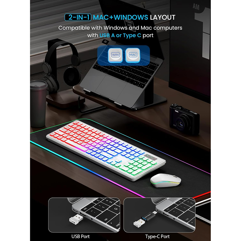 Backlit Wireless Keyboard and  - Gaming Keyboard Ergonomic recensione e prezzo